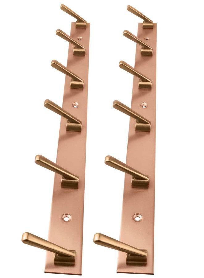 DOCOSS-Pack of 2-Deluxe Rose Gold 6 Pin Metal Cloth Wall Hanger for Clothes Door Hangers Cloth Hook Bathroom Hooks Rail for Hanging Towel,Bathroom Accessories - Image 1